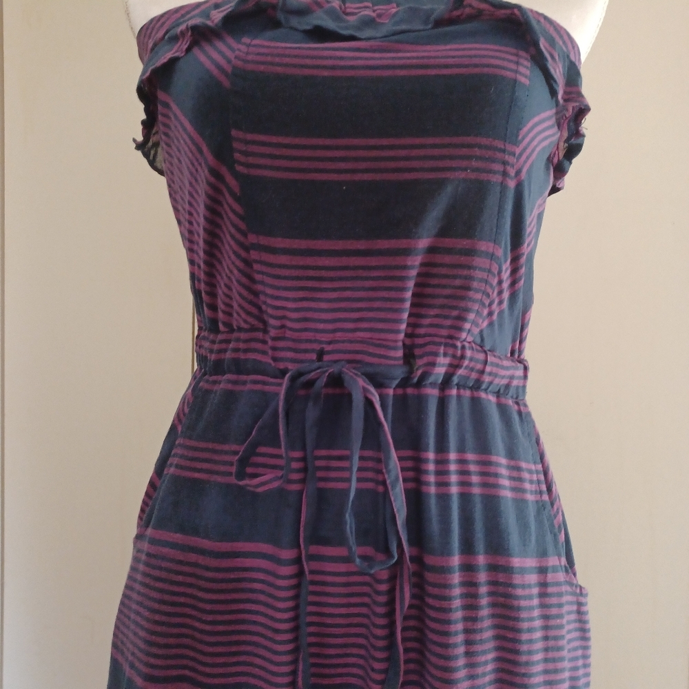 Purple and Navy strapless dress